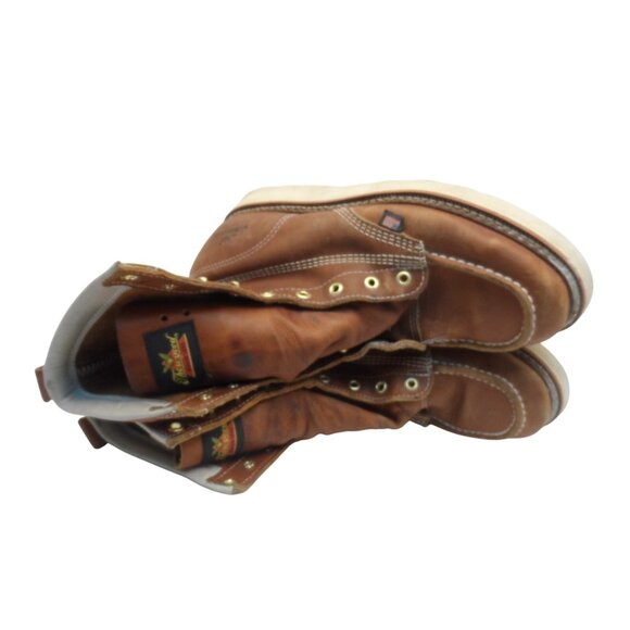 Thorogood Men's 8" Moc Toe Wedge Work Boots 814-4201 (USA) Tobacco Size 10EE - Picture 4 of 8